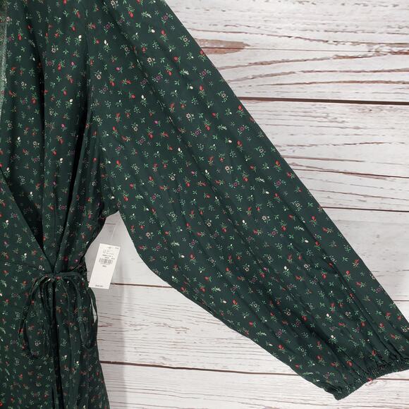 Old Navy New Women's Green Mini Floral Rayon Wrap Dress Size XXL - Picture 7 of 14
